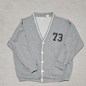 Levi's Gray Gold Tab Cardigan Terry Swaetshirt